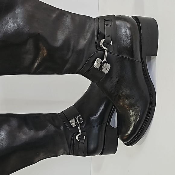 Via Spiga Kali Women's Tall Black  leather riding boots, Size 5.5 low heel - Picture 3 of 13